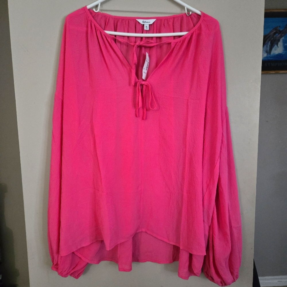 Reitmans NWT Women's Pink Blouse XL Top Shirt X Large New Long Sleeve